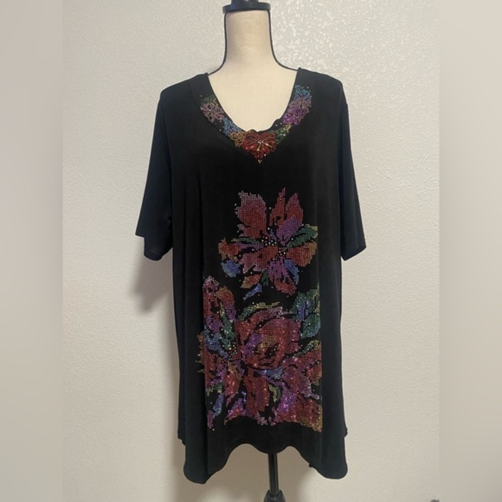 AMERI MODE Women’s Size L/XL Top Multi Color Stones